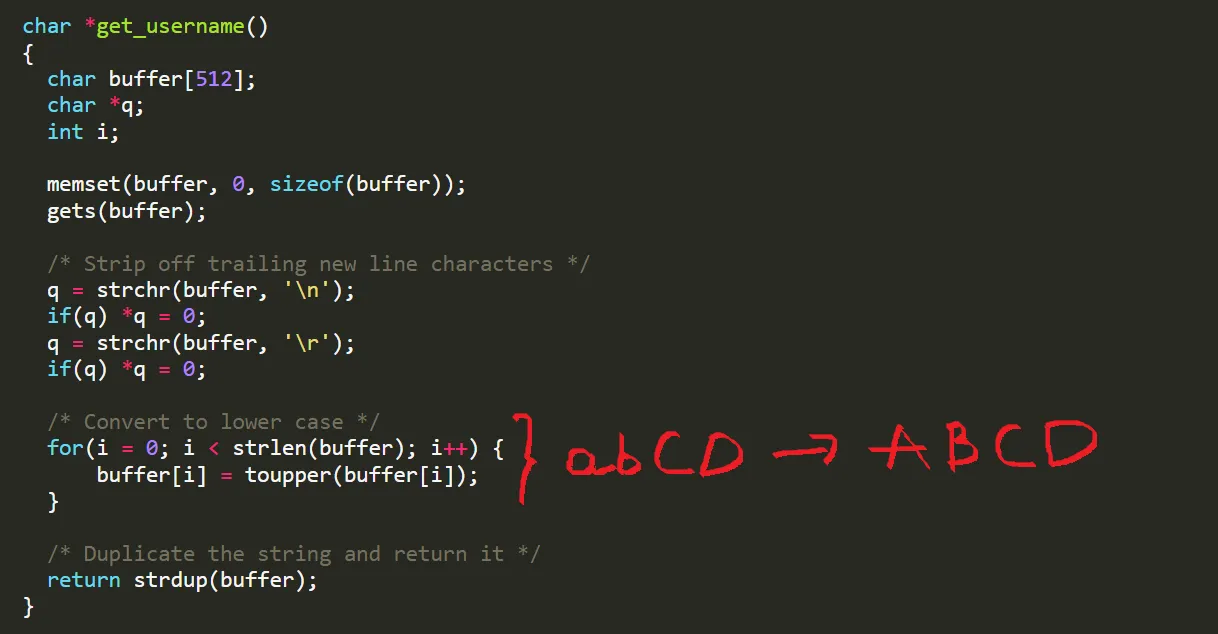toupper problem